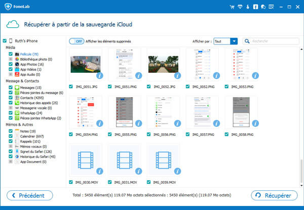 Récupérer des données depuis iCloud