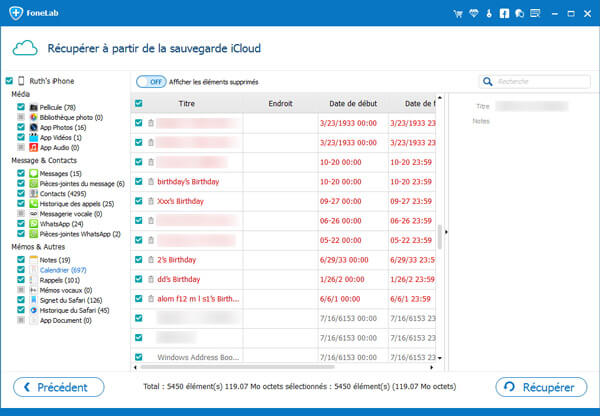 Récupérer calendrier iPhone depuis iCloud