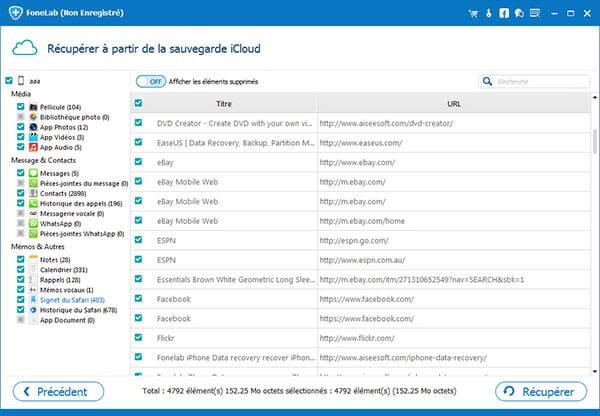 Récupérer des données iPad depuis iCloud