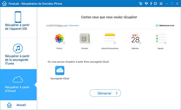 Récupérer directement depuis iCloud