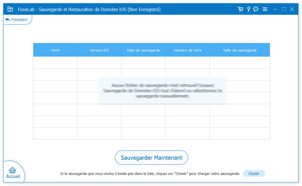 Restaurer la sauvegarde iOS