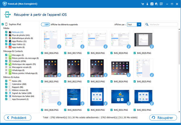 Récupérer les photos suprimés iPad