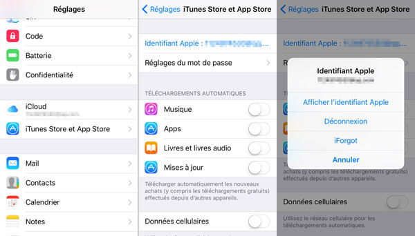 Désactiver identifiant Apple sur iPhone