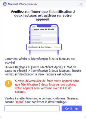 confirmer que l'identification à deux facteurs est activée