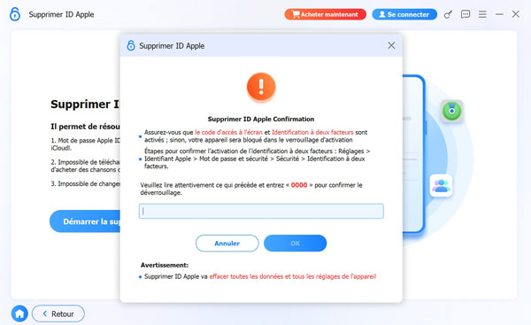 confirmer que l'identification à deux facteurs est activée
