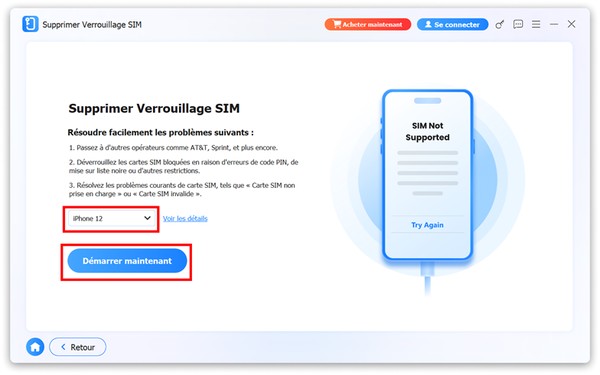 Connecter l'iPhone à l'ordinateur pour supprimer verrouillage SIM