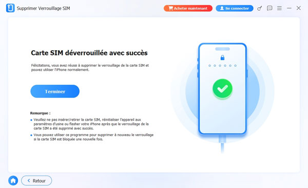 Supprimer Verrouillage SIM
