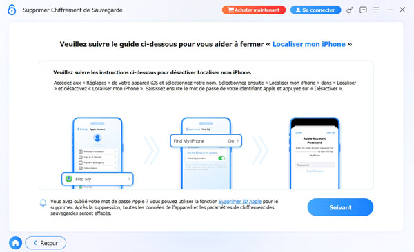 Fermer Localiser Mon Iphone Avant De Supprimer Chiffrement De Sauvegarde
