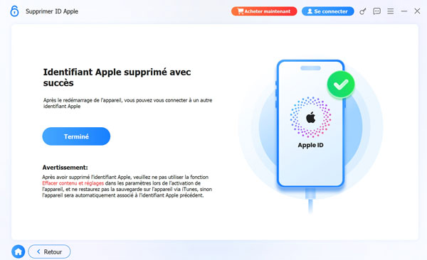 Id Apple Supprime Avec Succès