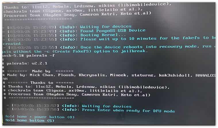 appuyez à nouveau sur les boutons home et power après avoir appuyé sur enter