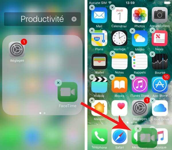 Cacher app iPhone sur l'écran d'accueil