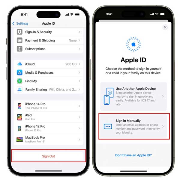 Changer d'identifiant Apple à partir d'un iPhone avec le mot passe