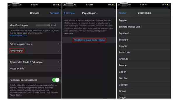 Changer la localisation de votre iPhone