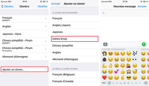 Ajouter le clavier Emoji iPhone
