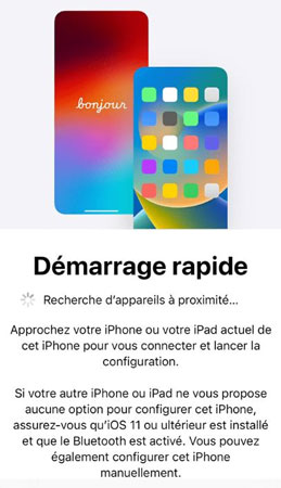 Transférer un iPhone vers un autre avec le Démarrage rapide
