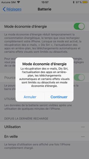 Activer le mode économie d'énergie pour préserver l'autonomie de la batterie  de votre iPhone ou de votre iPad - Assistance Apple (FR)