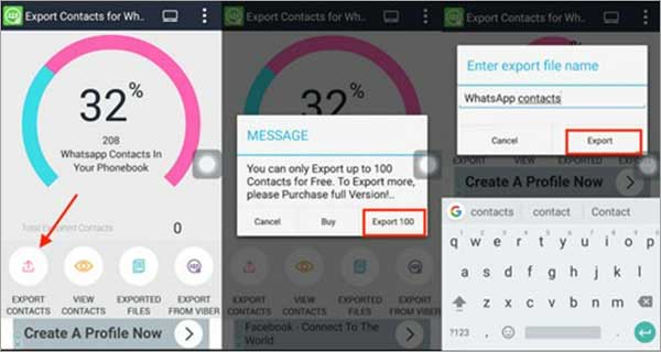 Export Contacts For Whatsapp
