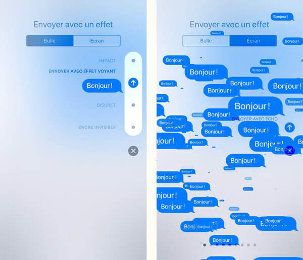 Envoyer des messages iMessage avec effet