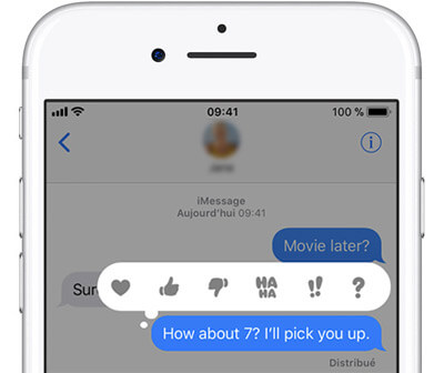 Utiliser les Tapbacks pour répondre à iMessage