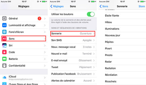 Changer la sonnerie iPhone