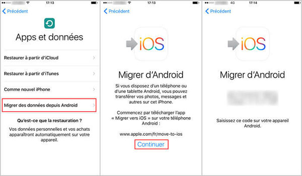 Migrer vers iOS sur iPhone