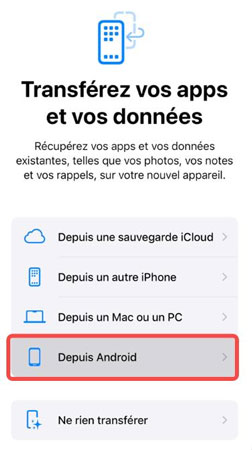 Préparer à Migrer vers iOS sur iPhone