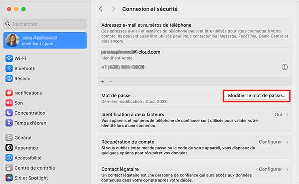 Réinitialiser Apple ID à partir de Mac