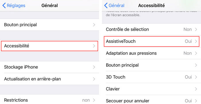 Activer Assistive Touch