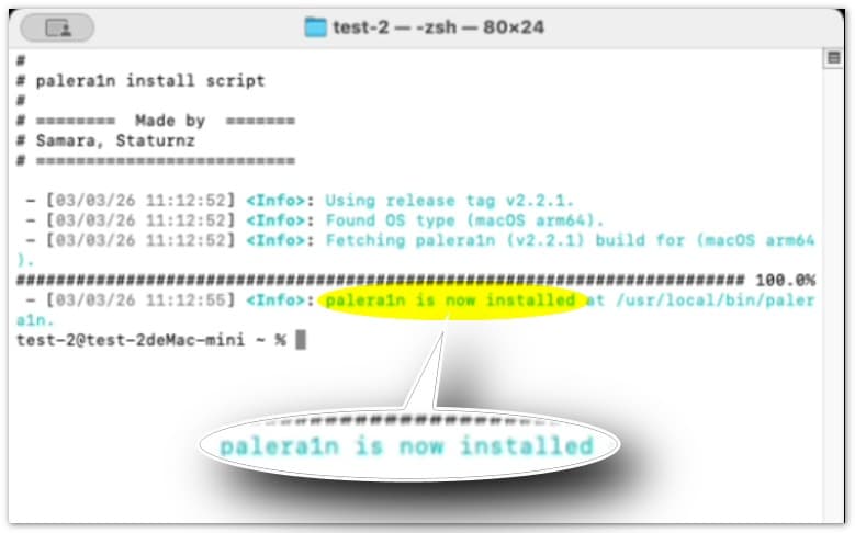 Palera1n est installé sur votre Mac