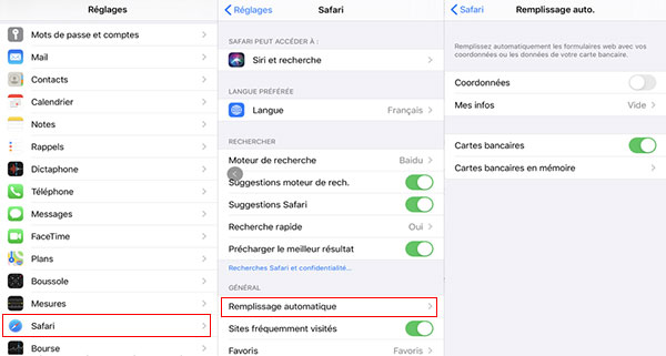 Remplissage automatique sur iPhone