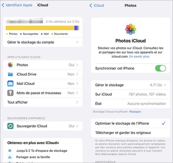 Transférer les photos iPhone vers iCloud