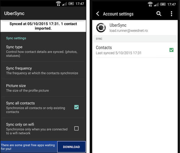 UberSync pour Android