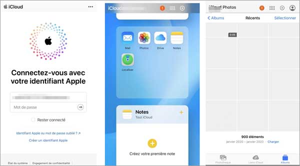 Transférer les photos iPhone vers iCloud via icloud.com