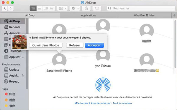 Importer les photos iPhone sur Mac par AirDrop