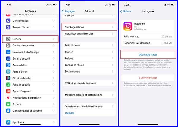 Vider le cache Instagram sur iPhone