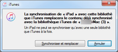 Confirmer le transfert des films iPad