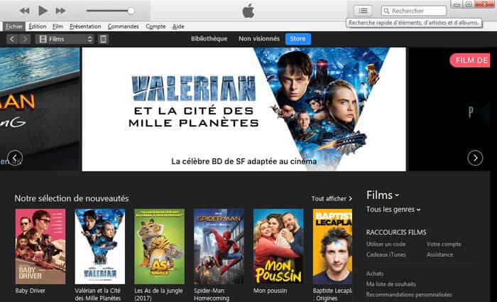 Films sur iTunes Store