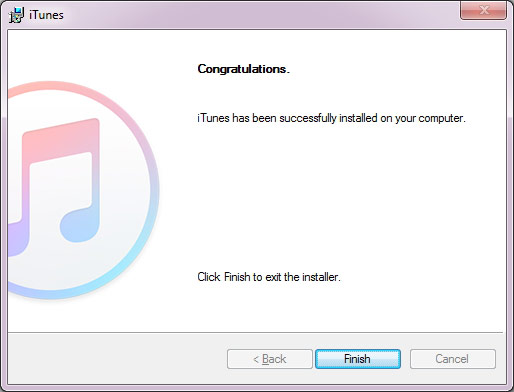 Installation iTunes avec succès