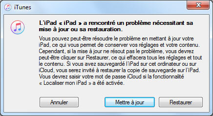 Passer iPad en mode de récupération