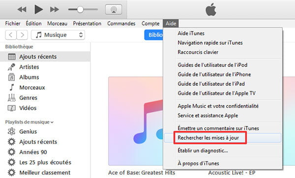 Mettre à jour iTunes sur Windows