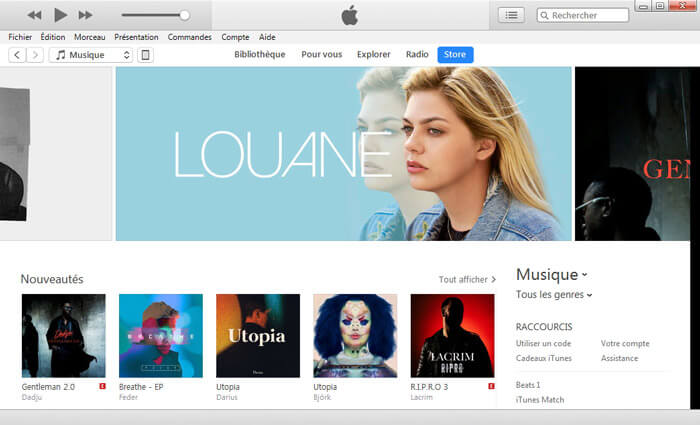 Musique sur iTunes Store