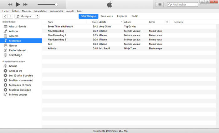 Musique sur iTunes