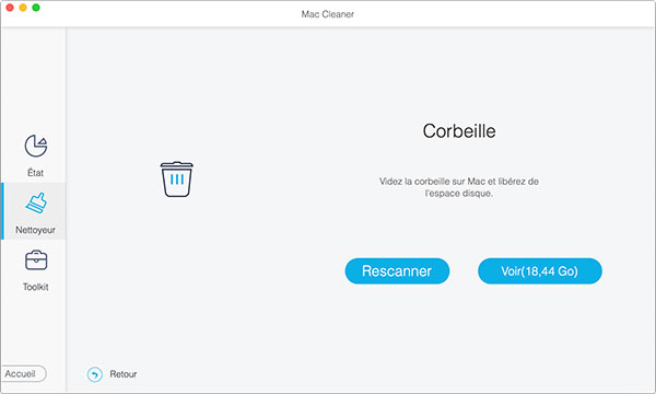 Analyser les fichiers de corbeille sur Mac