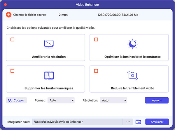 Améliorer la qualité de la vidéo