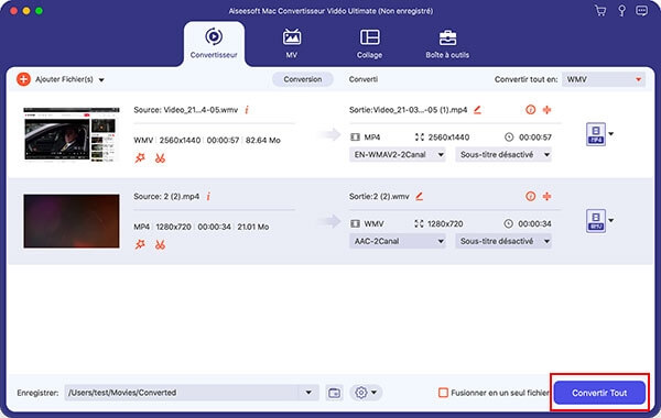 Convertir le fichier vidéo/audio