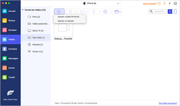 Transférer des vidéos Mac vers iPhone