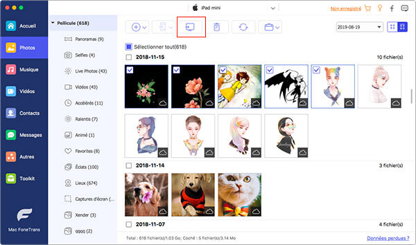 Transférer des photos iPad vers Mac