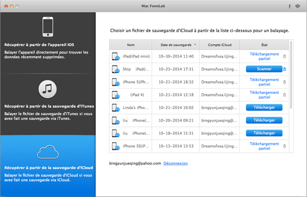 Récupérer SMS iPhone depuis iCloud