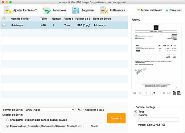 Convertir le fichier PDF en Word