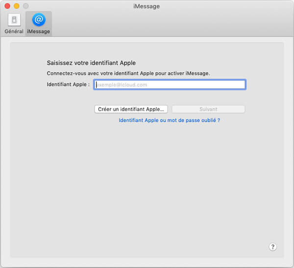 S'identifier dans iMessage sur Mac